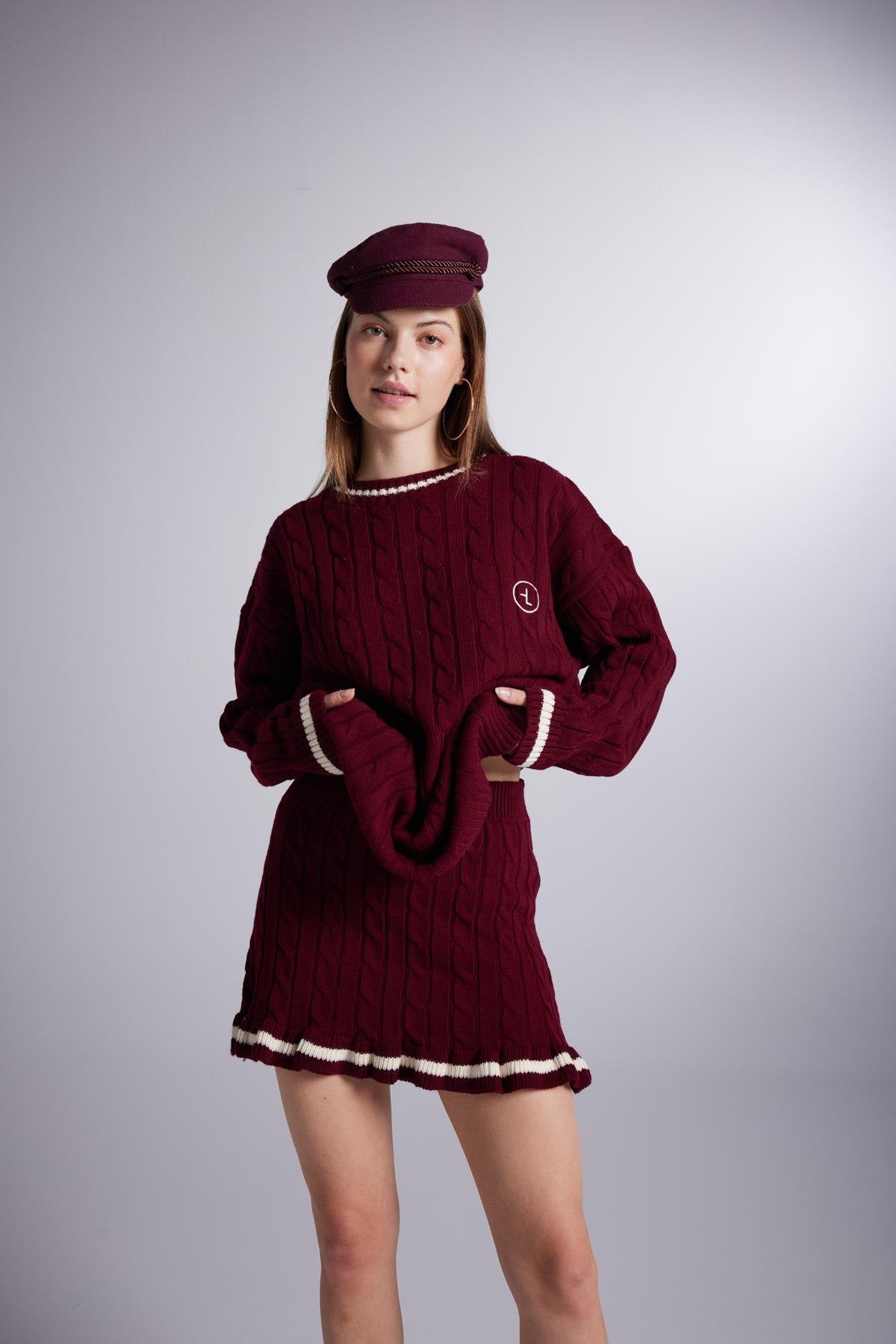 Harold Knitted Sweater Claret Red