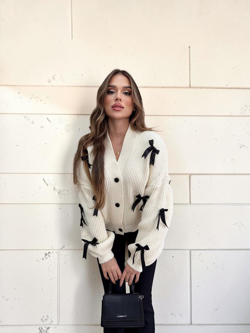 Ribbon Knitted Cardigan