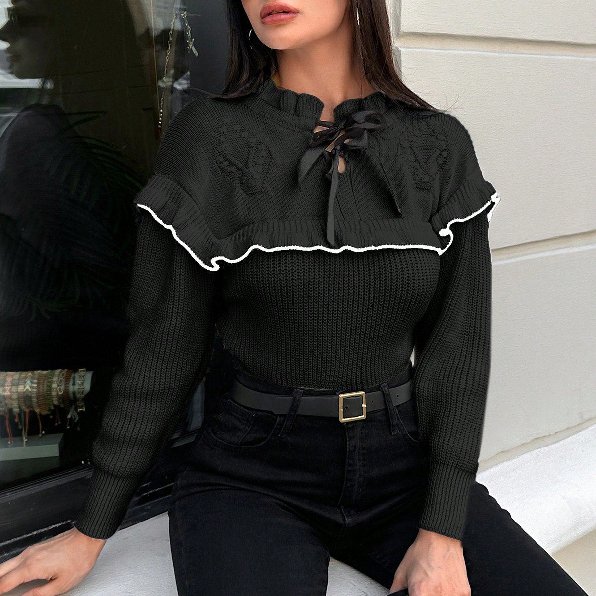 Ribbon Knit Sweater