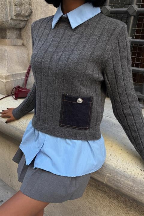 Preppy slim fit striped sweater