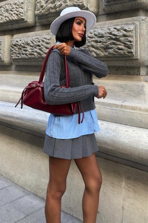 Preppy slim fit striped sweater