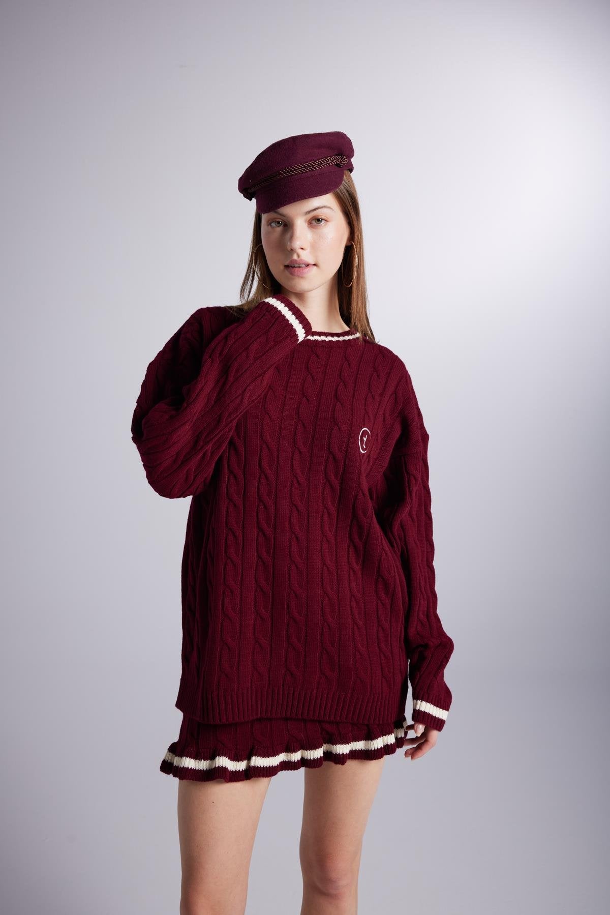Harold Knitted Sweater Claret Red