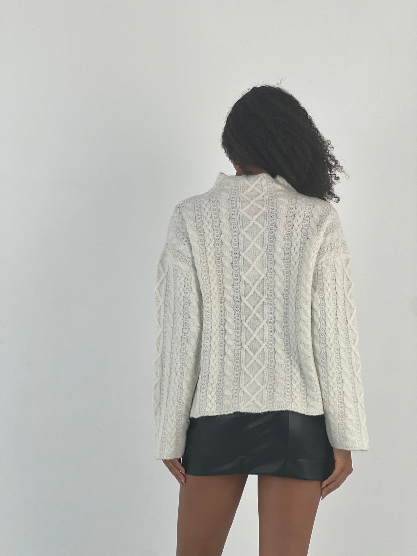 White sweater casual Retro