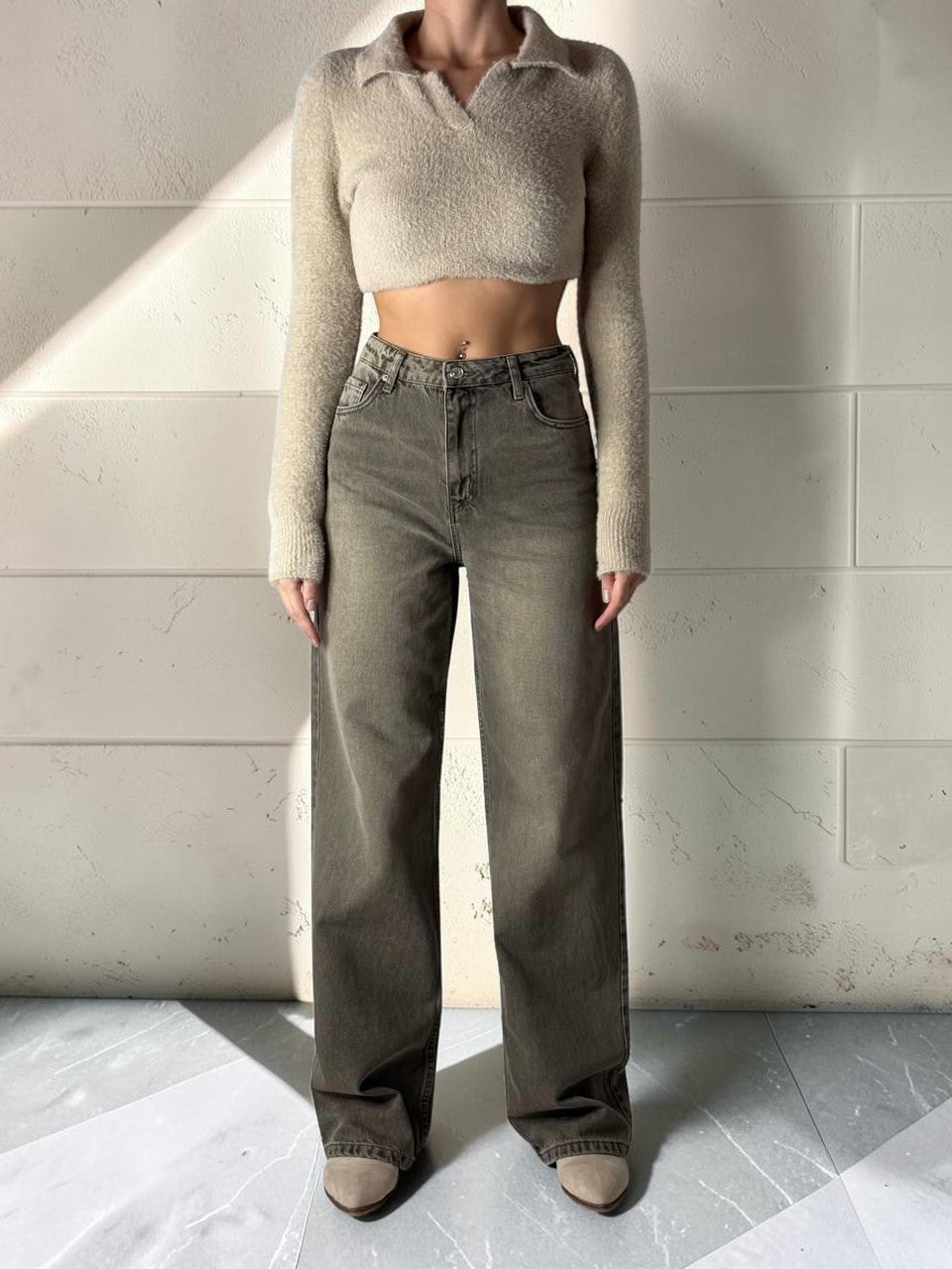 High Waist Loose Fit Jeans